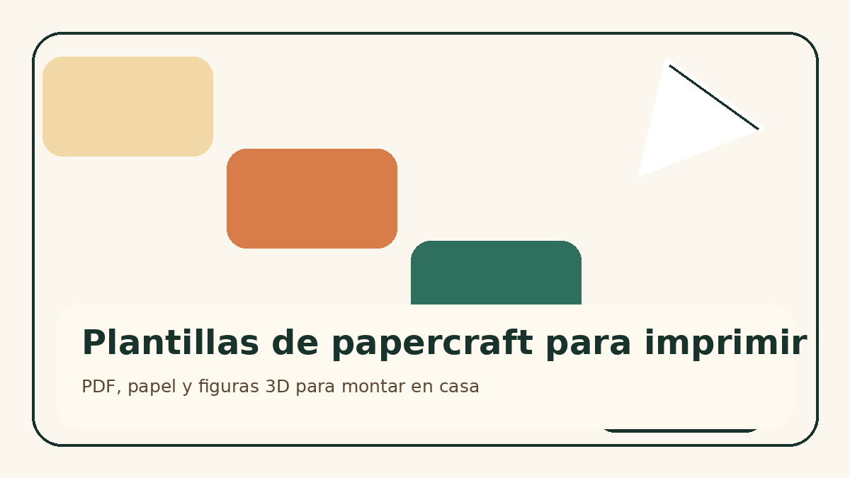 Piezas de papercraft sobre una mesa de corte