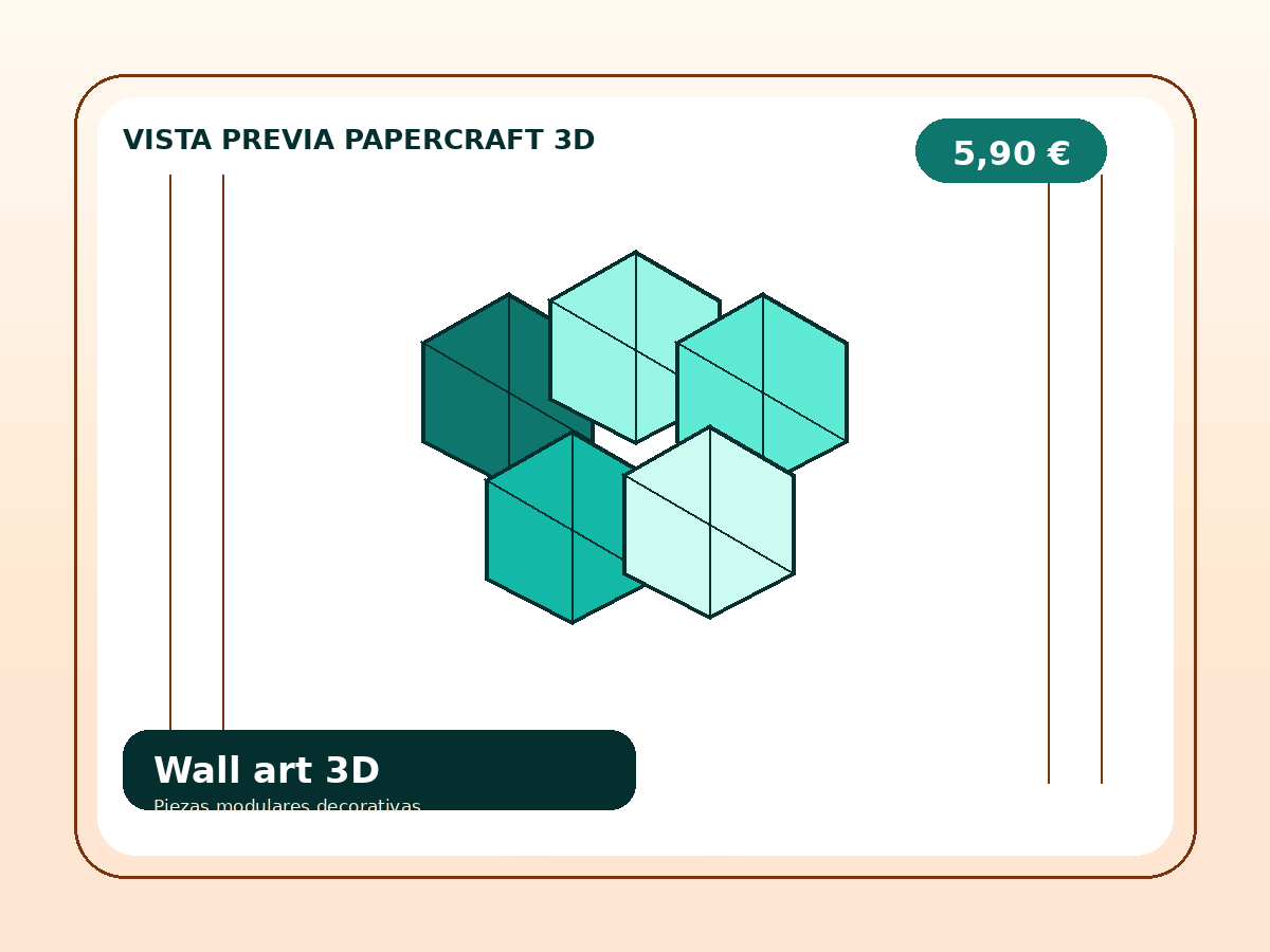 Decoración papercraft 3D
